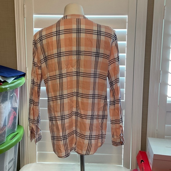 Cato Peach and Black Plaid Button Down Shirt - Picture 4 of 9